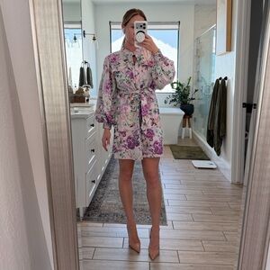 Fate Pink and Purple Floral Mini Dress